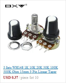 RM065 Trimmer Potentiometer Variable Resistors 500R 1K 5K 10K 20K 50K 100K 200K 500K 1M RM-065 Adjustable Resistor