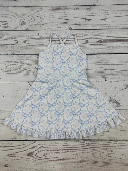 Kids Clothing Toddler Girl Activewear Baby Girl Strap Blue Coquette Floral Athletic Skort Dress Summer Baby Girl Clothes
