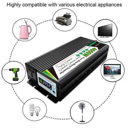 Pure Sine Wave Inverter 12v 220v 48v 110v 2000W 3000W 4000W 5000W Inversor Voltage Transformer Power Converter Solar Inverter