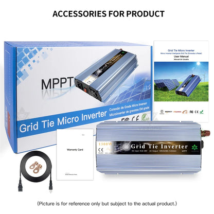 1300W Solar Home On Grid Tie Inverter 18V 36V DC MPPT Pure Sine Wave Inversor 110V 220V AC For PVGenerator Battery
