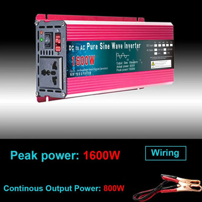Inverter 12V 220V 1000W 2000W 3000W DC 24V 48V 60V To AC 220V Pure Sine Wave Voltage Converter Power Car Micro Inverter DIY