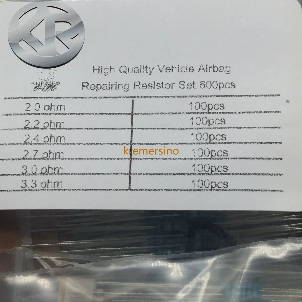 Resistor set for Vehicle Airbag Repairing 2ohm 2.2ohm 2.4ohm 2.7ohm 3.0ohm 3.3ohm  600 pieces of resistor