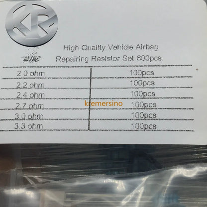 Resistor set for Vehicle Airbag Repairing 2ohm 2.2ohm 2.4ohm 2.7ohm 3.0ohm 3.3ohm  600 pieces of resistor