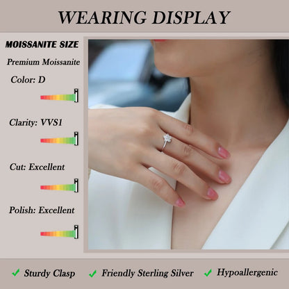 Floral Cluster Setting 0.53CTW Moissanite Ring Elegant 925 Sterling Silver & 18K Gold Plated Gift for Women