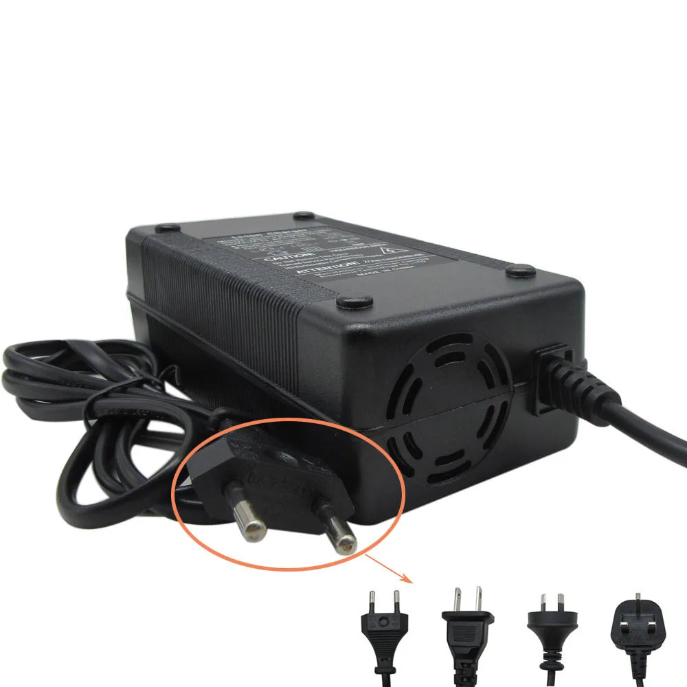 33.6V 5A 3A Lithium Battery Charger 28.8V 5A 29.6V 8S Li Ion 20AH 30AH Batterie Fast Charger DC Connector With Fan