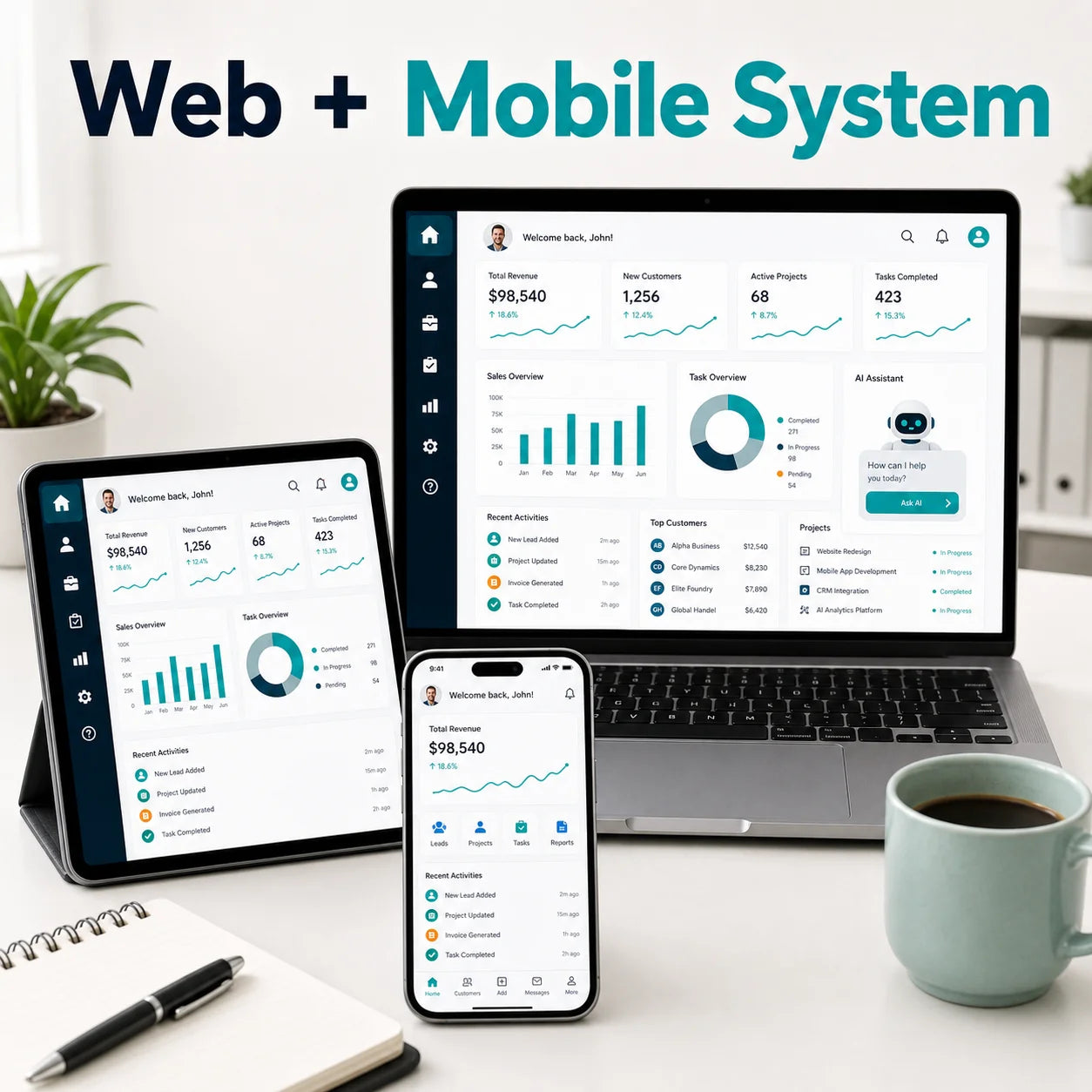 Custom AI Software Development for Business Management ERP CRM with MAC Support Internet Version Stock Available