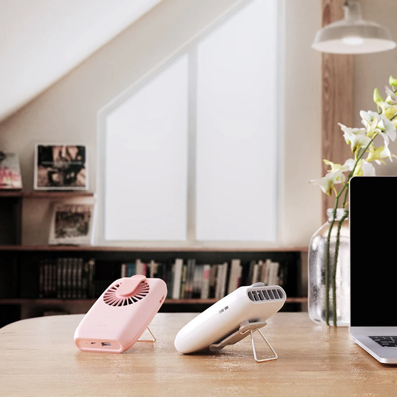 DC5V rechargeable mini fan neck hanging fan waist fan neck fan cooler usb fan mini fan 2000mAh battery