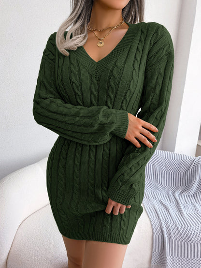 Ins Style Real Shot Autumn and Winter European and American Fashion Waist Twist Hip Dress Sweater Skirt Amazon Cross-Border Women's Clothing