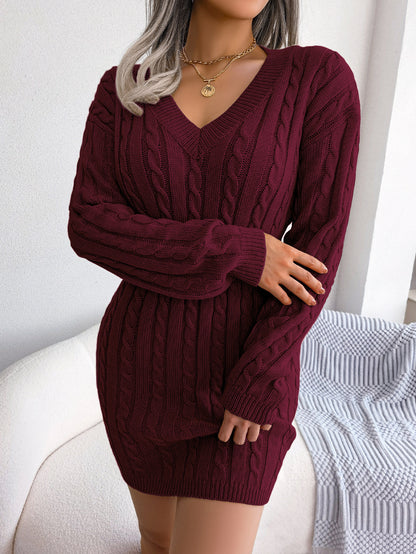 Ins Style Real Shot Autumn and Winter European and American Fashion Waist Twist Hip Dress Sweater Skirt Amazon Cross-Border Women's Clothing