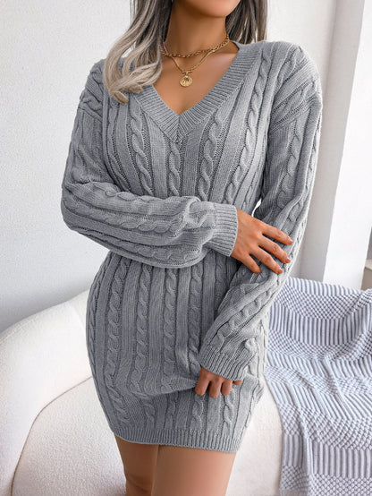Ins Style Real Shot Autumn and Winter European and American Fashion Waist Twist Hip Dress Sweater Skirt Amazon Cross-Border Women's Clothing