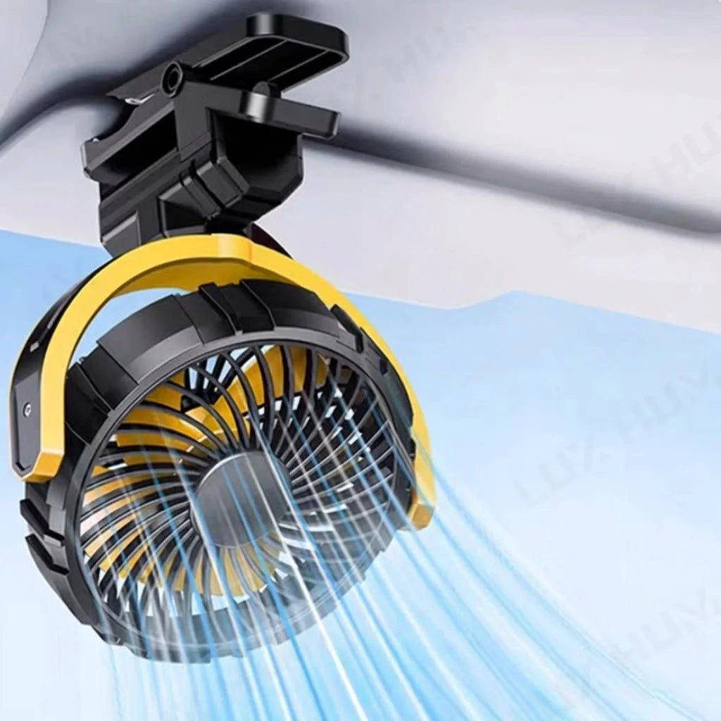 Rechargeable Car Clip Fan 2000mAh USB Portable Cooling Fan 360-Degree Rotation Fan for Seat/Office/Travel 3-Speed Strong Wind