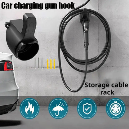 EV Charging Cable Holder Wall-mount Holster Charging Cable Organizer Car Charger Holder Type 1/Type 2 Cable Socket Holder