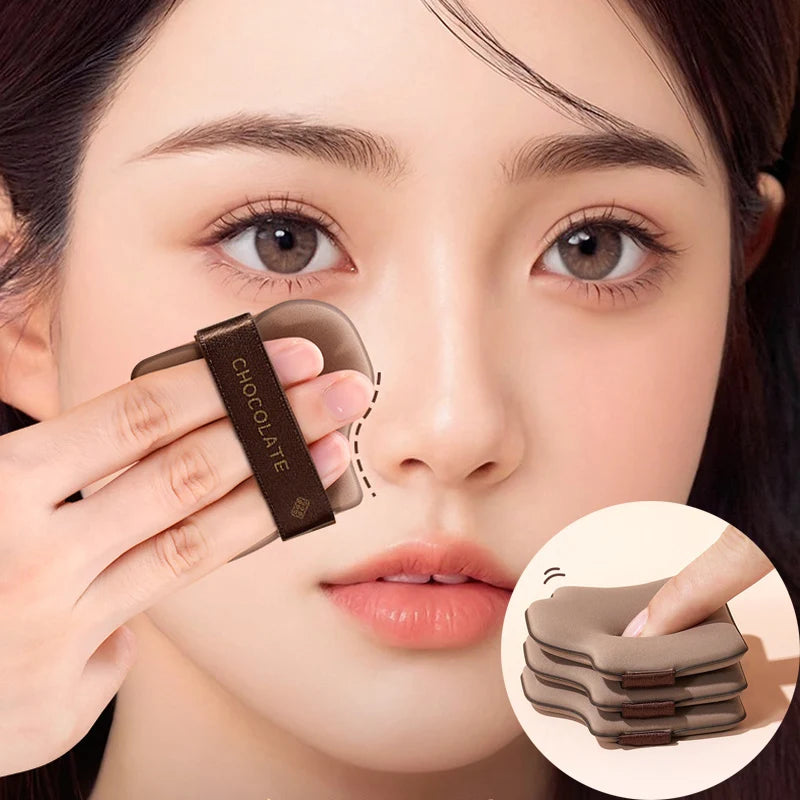 6pcs Dual-Use Cosmetics Puff Set Chocolate Cookie Soft Powder Puff Dry and Wet Foundation Air Cushion Makeup Sponge Beauty Tool