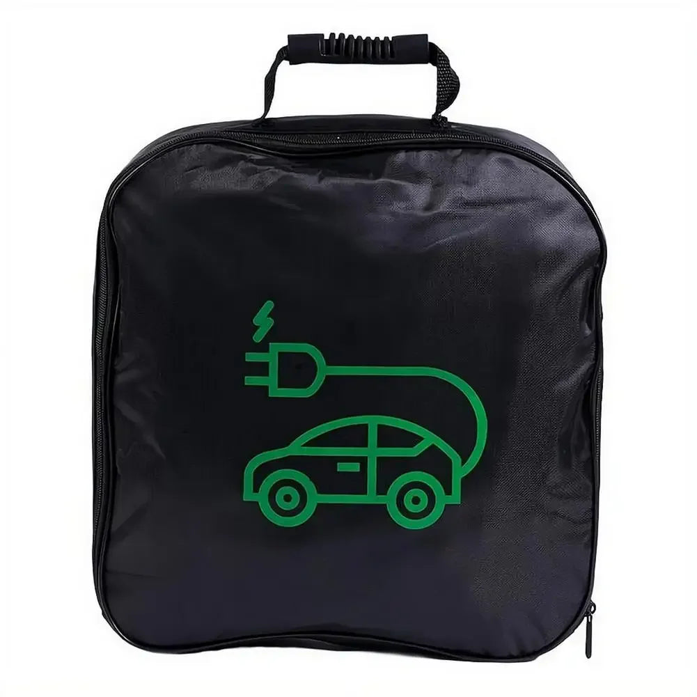 1pc Portable Waterproof EV Charger Storage Bag with Handle, Electric Vehicle Charging Cable Organizer for Outdoor Driving