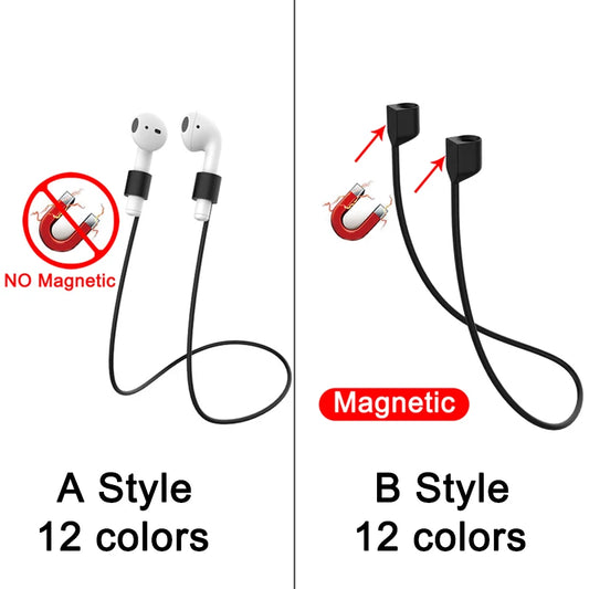 Magnetic Anti-lost Rope Strap Silicone Earphones String for Airpods Huawei Freebuds 3 Wireless Bluetooth Headphone Neck Straps