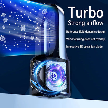 Electric Rechargeable Fan Bladeless Floor Standing Fan Cooling Child Safety Tower 2000mAh Fan Household Air Cooler  6 Gears