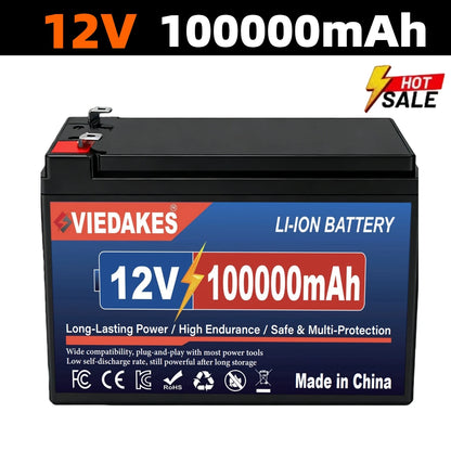 12V 200Ah LiFePO4 Lithium Battery, Deep 4000+ Cycle Built-in BMS for Camping Power Supply, Boat, Spray, E-Wheel, Fish Finder☽