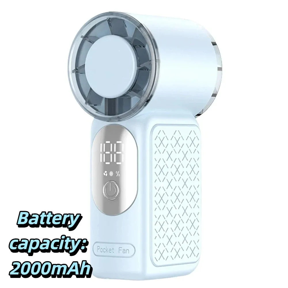 Ultra-Long Battery Life Portable Handheld Fan Built-In Rechargeable Battery Rechargeable Mini Fan for 5V/1A/2000mAh