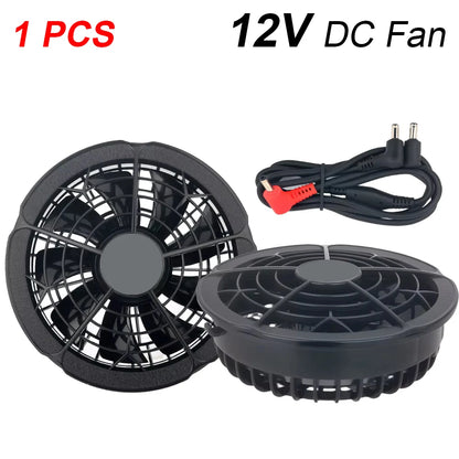 5V / 12V DC Cooling Fan 1 or 2 PCS For Air Conditioner Vest Jacket Summer Outdoor High Temperature Work Fishing Vest Cool Fans