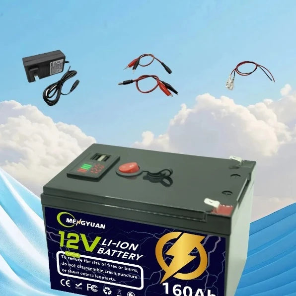 12V 200Ah Lithium LiFePO4 Deep Cycle Battery 4000+ Cycles Rechargeable Battery for Solar/Wind Power Small UPS Lighting More
