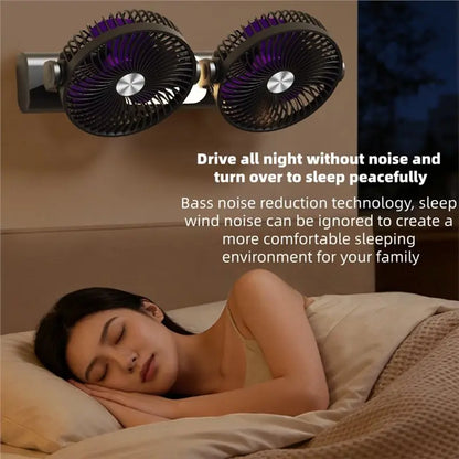 AC39-FS-39 Rechargeable Double Head Fan For Home, Dorm& Outdoor, Portable Fan,Versatile Design