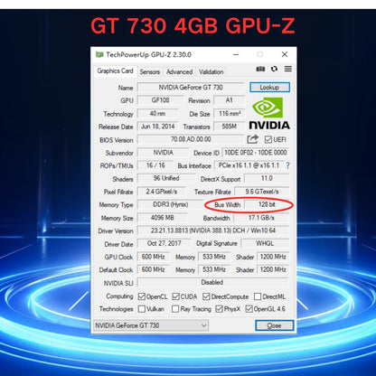 SRhonyra GT730 4GB Low Profile Graphics Card GDDR3 PCIe 2.0 x16 2 HDMI 1080P Mini ITX SFF Desktop PC