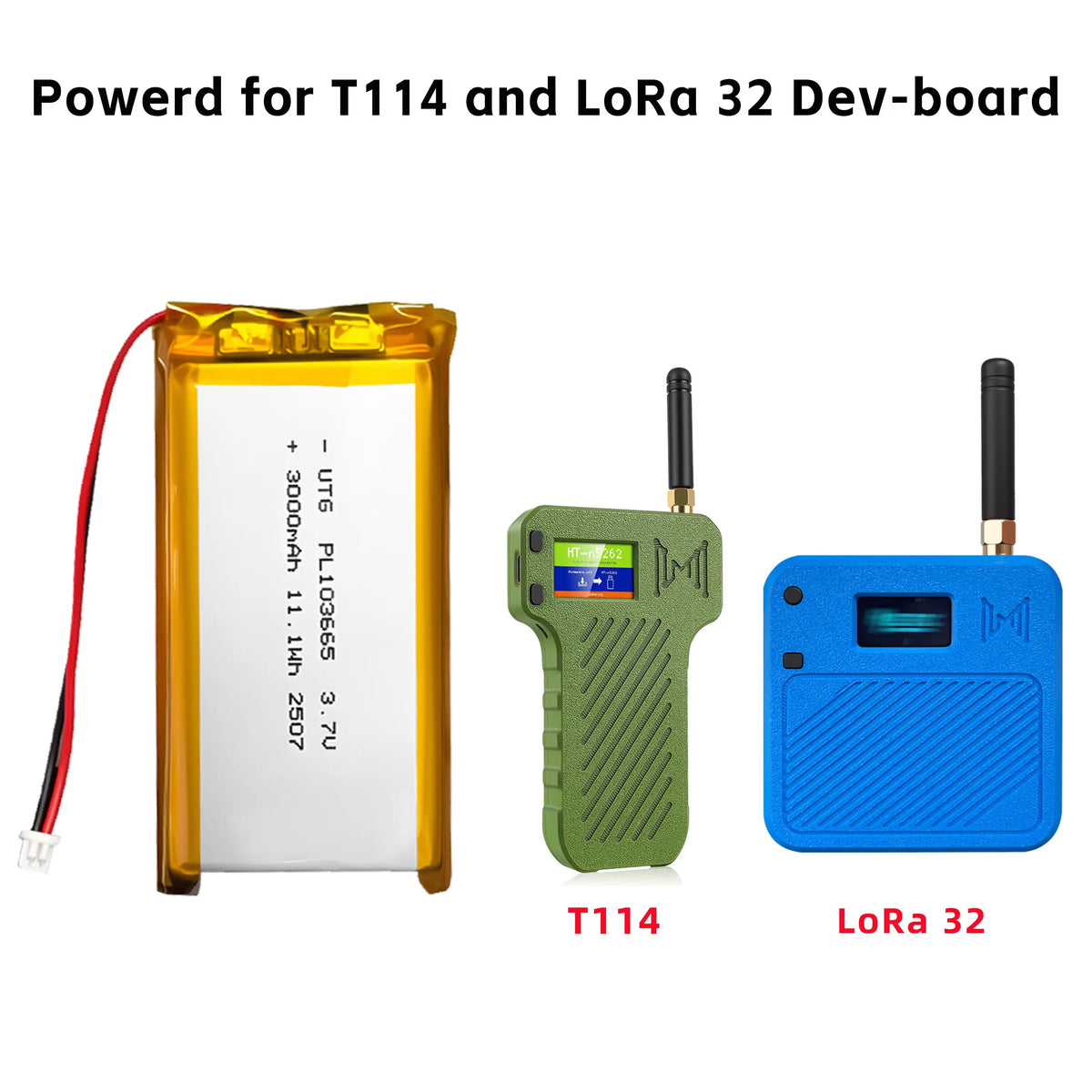 3.7V Lipo Battery 3000Mah PL103665 Lithium  Li Polymer Batteries for T114 V2 LoRa 32 V3 Dev-board  Node 1Pc