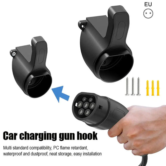 EV Charging Cable Holder Wall-mount Holster Charging Cable Organizer Car Charger Holder Type 1/Type 2 Cable Socket Holder