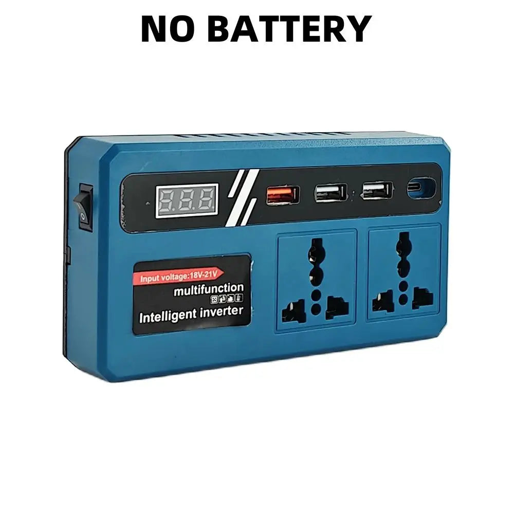 1Pcs 18v 20v To 220v Battery Inverter Multifunctional with 4 USB LED Socket Smart Transformer Household 120W