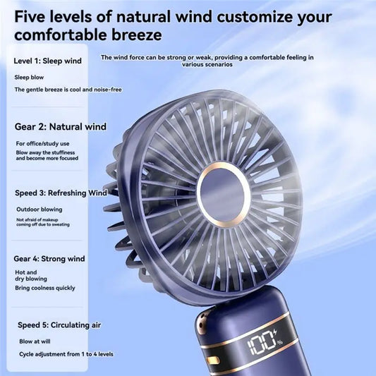 [NEW!N92R】 USB Rechargeable Handheld Fan Portable Handheld Fan Foldable Rechargeable Small Fan C