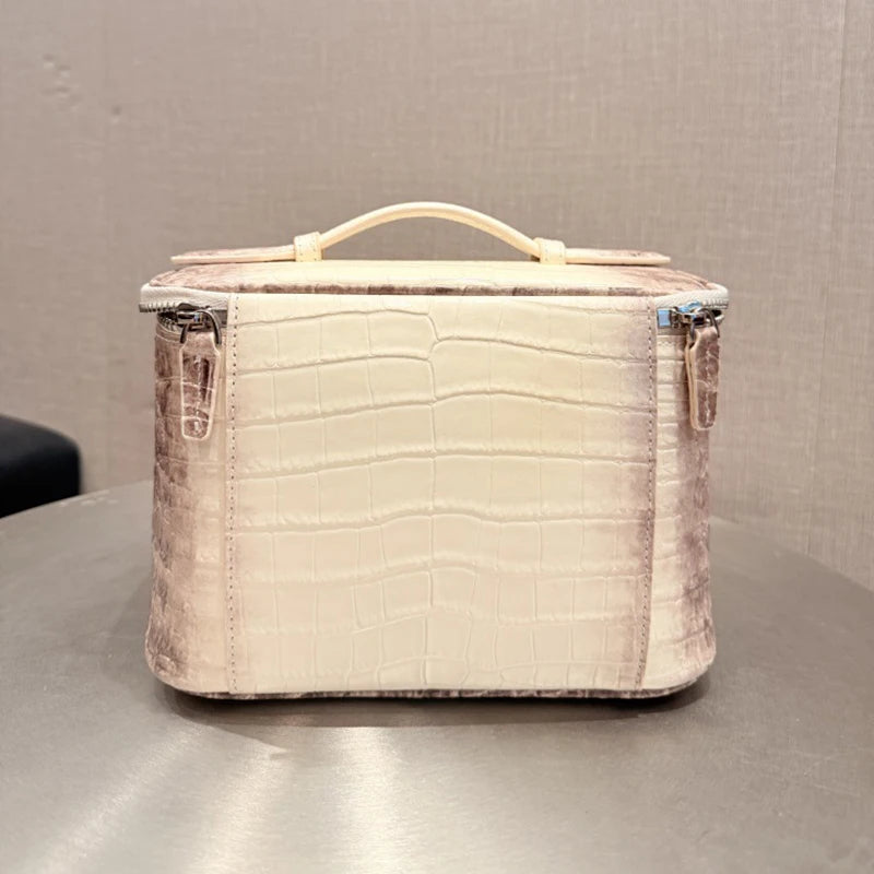 First layer cowhide crocodile pattern Makeup Bag Large Capacity Women Travel Toiletry Carry Case Classic Organizr Cosmetic pouch