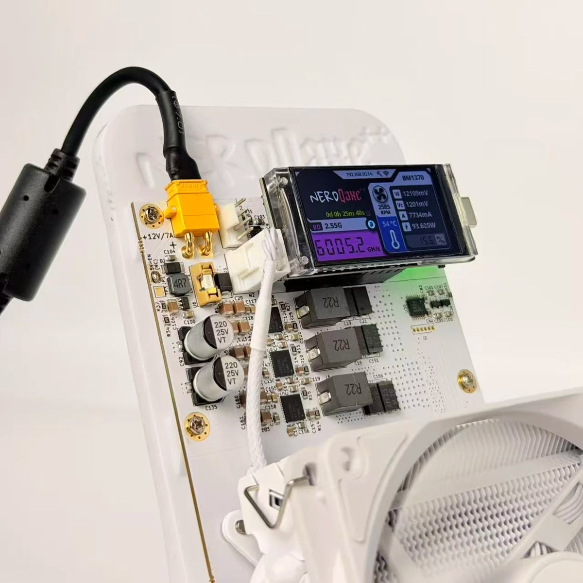 BItNerdQaxe++ Rev6.1 Bitcoin Miner 6TH/s 120W QAXENERD BTC Miner BM1370 Chip SHA-256 Crypto Mining Machine With Power Supply