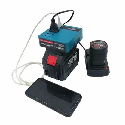Lithium Battery Inverter Power Bank, AC220V/DC5V/21V Outdoor Household Multifunctional Intelligent Transformer Electric Tool