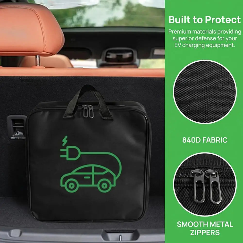 EV Cable Organizer Bag Electric Car Charger Box  Waterproof Car Battery Cable Handled Bag EV Car Charging Gun Storage Organizer