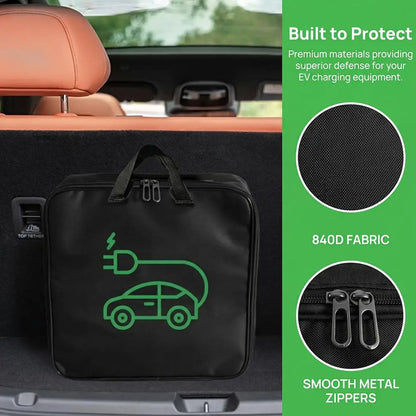 EV Cable Organizer Bag Electric Car Charger Box  Waterproof Car Battery Cable Handled Bag EV Car Charging Gun Storage Organizer