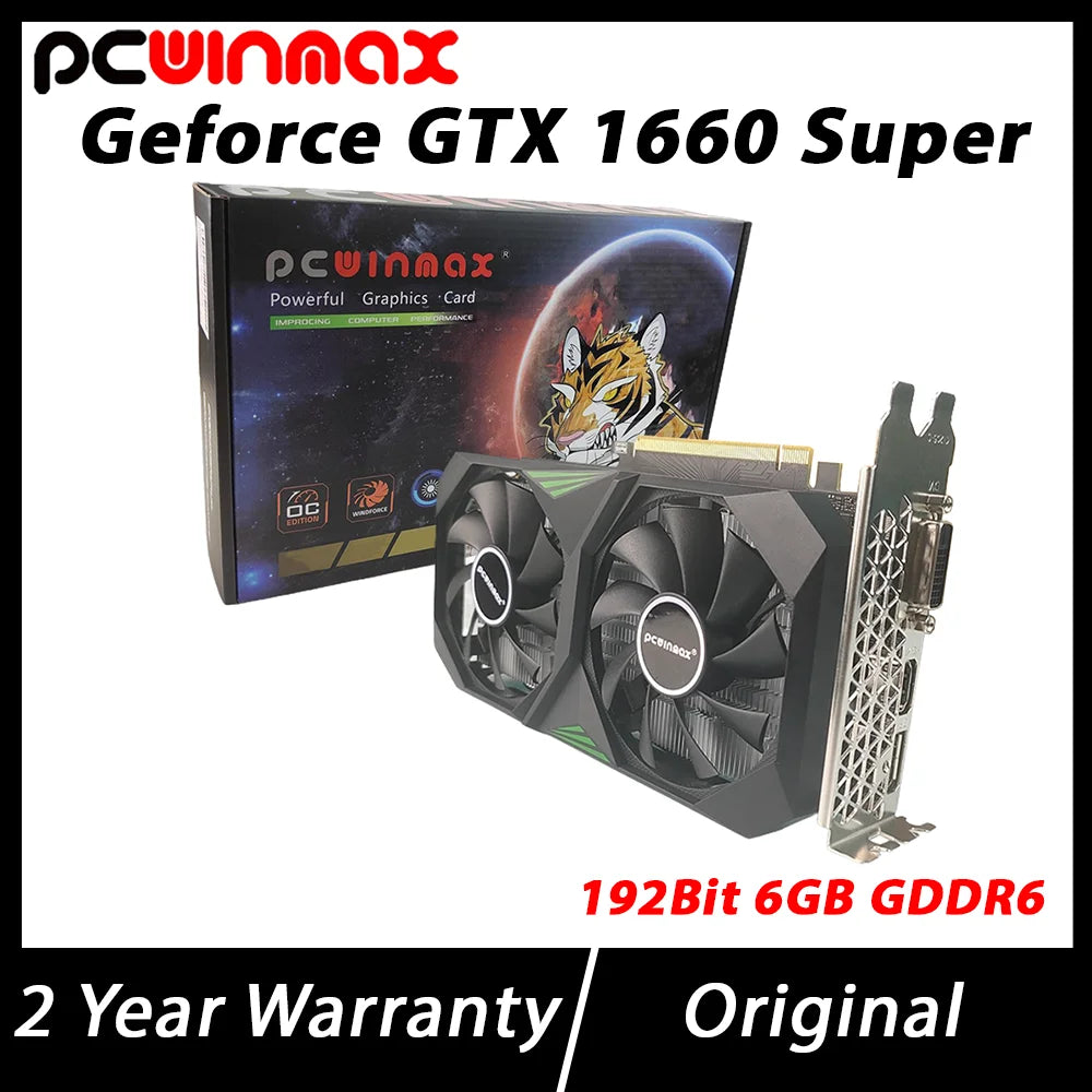 PCWINMAX New GeForce GTX 1660 Super 6GB Graphics Cards GDRR6 192Bit PCIE 3.0X16 Computer Gaming Gpu 1660S Video Card