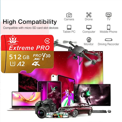 Original- Memory Card 64GB Class 10 TF Card 8GB Mini SD Card 512GB 256GB A2 U3 Micro Cards High Speed TF Cards