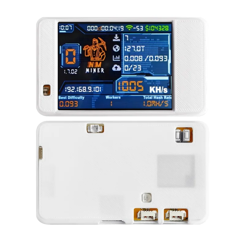 AFOURT-Nmminer Nerdminer Upgrade 992 KH/S Hashrate ESP32-2432S028 2.8Inch Display Colorful Case Bitcoin Solo Lottery Miner C
