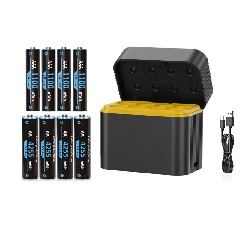 1.5V AA/AAA Lithium Battery LED Light Display Charger Intelligent Storage Charging Integrated Lithium Battery Charger