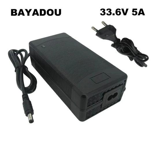 33.6V 5A 3A Lithium Battery Charger 28.8V 5A 29.6V 8S Li Ion 20AH 30AH Batterie Fast Charger DC Connector With Fan
