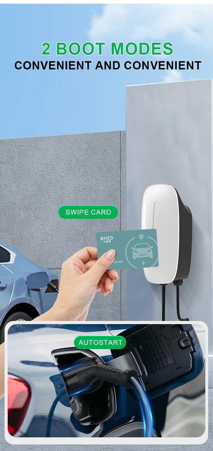 32A EV Charging Station 7KW 1Phase Electric Vehicle Charger Type2 EVSE Wallbox IEC62196-2 EV Charge Type 2 with 5M Cable