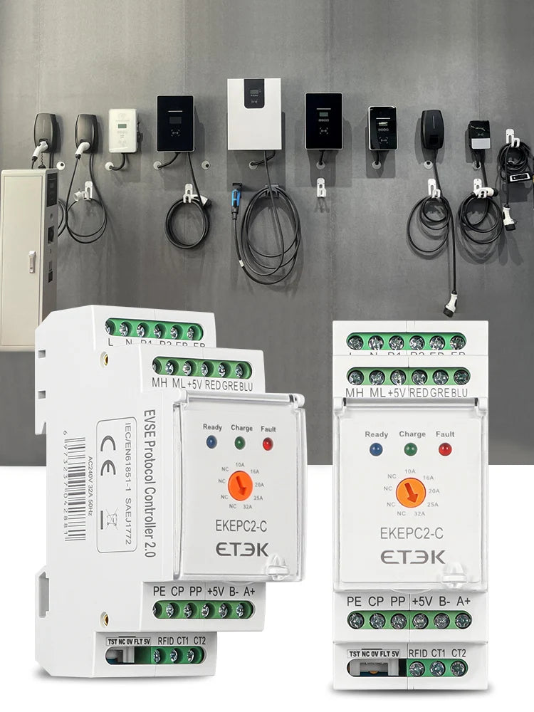 ETEK Evse Controller Electronic Protocol EPC Chontroller EV Charger Station Cable Socket 32A AC 240V EKEPC2
