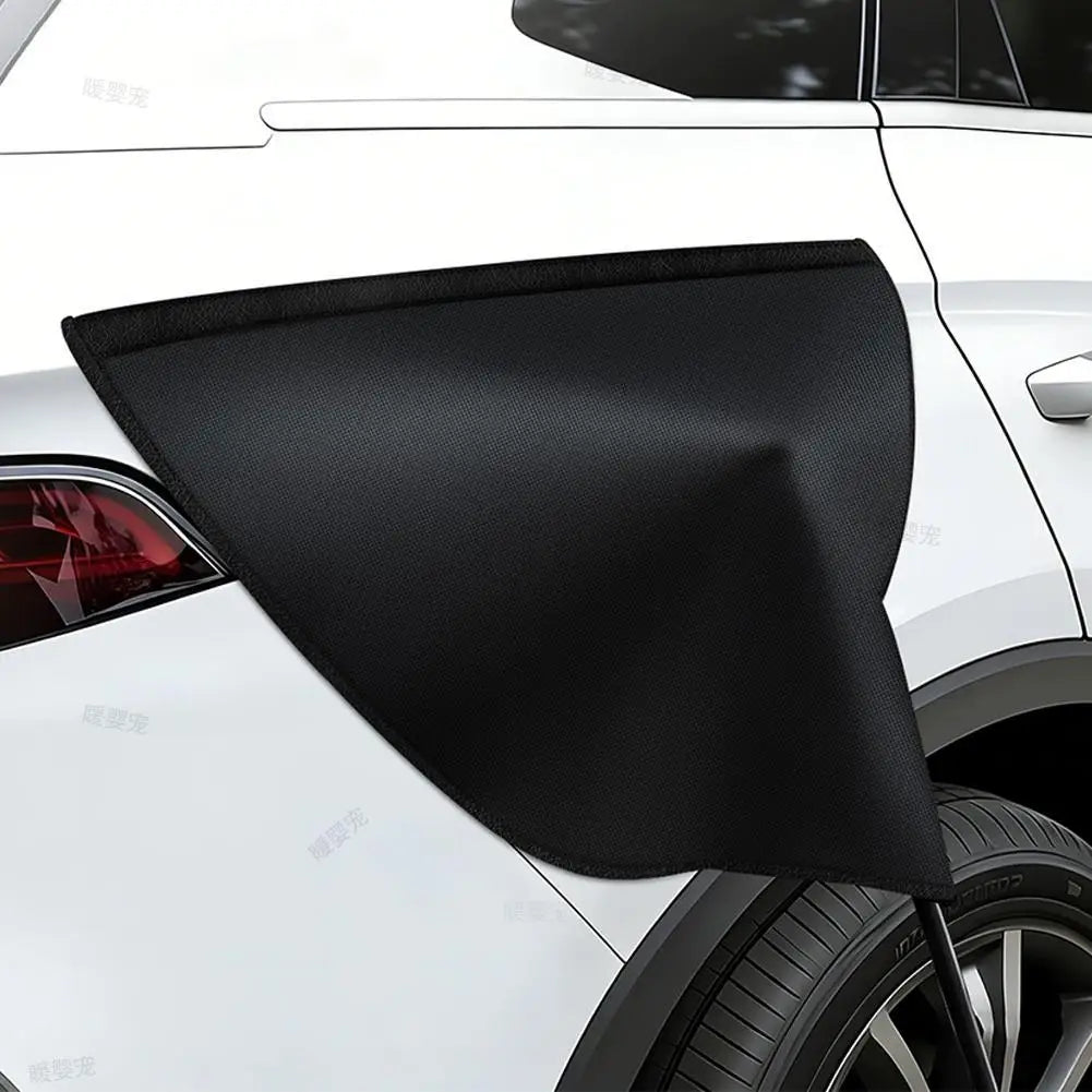 Electric Vehicle Charger Port Rainproof Cover Electric Car Charger Plug Cover Waterproof PVC with Strong Magnetic Strip for EV