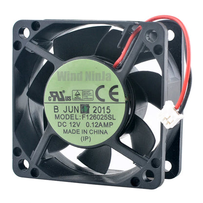 F126025SL 6cm 60mm fan 60x60x25mm DC12V 0.12A 2pin Quiet cooling fan for charger power supply