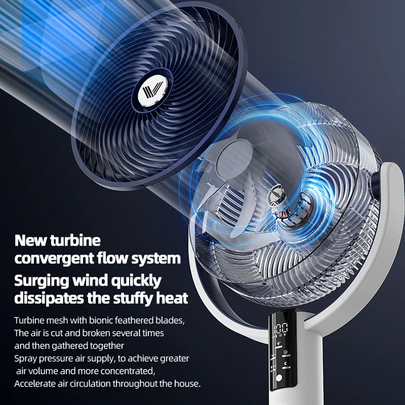 High Quality Floor Fan Air Circulation Fan Rechargeable DC 12V Fan 9000mAh Large Battery Scalable Fan Outdoor Fan with Remote