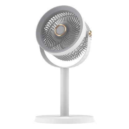 3-in-1 Modern Air Circulator Fan 5 Speeds 360 Degree Rotation Telescopic Floor Fan with Night Light USB Rechargeable Desk Fan