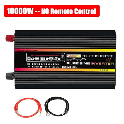 12000W/10000W Pure Sine Wave Power Inverter LED Display Power Inverter Transformer 12V 24V 48V 60V TO 220V Voltage Converter