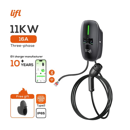 Lifl Electric Vehicle Wall Charger Fast Charging Station Type2 GBT for Electric Cars Wall-Mounted EV Charging Station