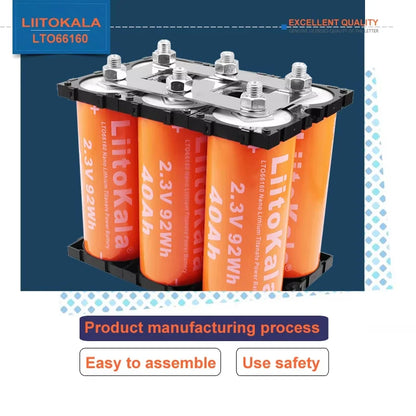 2.3V 40Ah battery 25000 cycles LiitoKala LTO66160 10C discharge DIY 12V 24V low temperature resistant lithium Titanate batteries