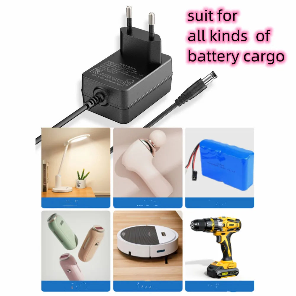 Lithium Battery Charger 4.2V 8.4v 12.6V 16.8V 21V 25.2v 0.5a 0.8A 1A 1.4a 1.5a 1.8 2A 3A 18650 Desk Lamp Flashlight Power Supply